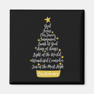 Names Of Jesus Christian Faith Christmas Tree Chri Magnet
