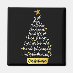 Names Of Jesus Christian Faith Christmas Tree  Magnet