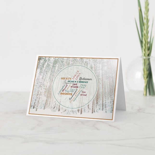 Names of Jesus Christmas Photo Folded Holiday Card (Front)