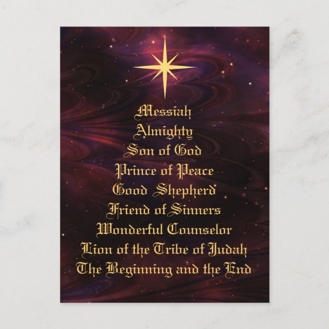Names of Jesus - Christmas Postcard (Front)