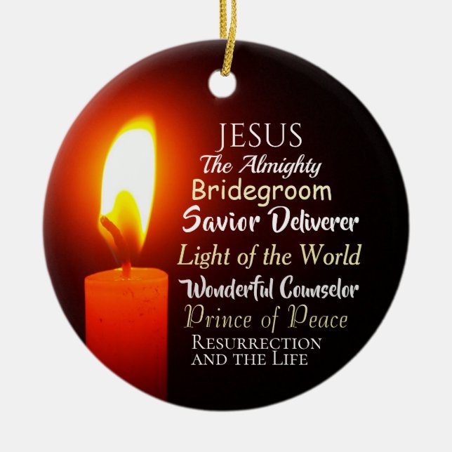 Names of Jesus Christmas, Prince of Peace, Saviour Ceramic Ornament (Front)