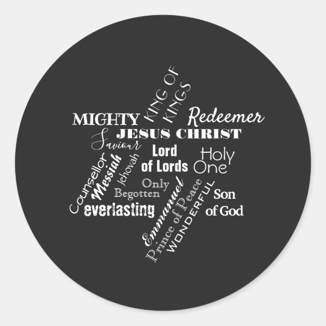 Names of Jesus Christmas Sticker (Front)