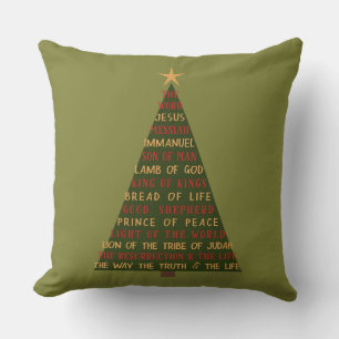 Names of Jesus Christmas Tree Cushion