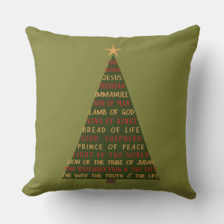 Names of Jesus Christmas Tree Cushion