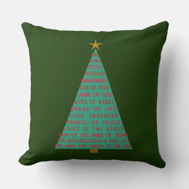 Names of Jesus Christmas Tree Cushion (Front)