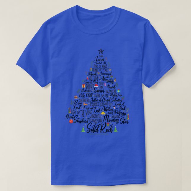 Names of Jesus Christmas Tree pajama family  T-Shirt (Design Front)