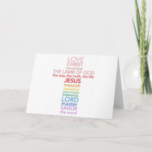 Names of Jesus Cross Card