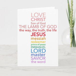 Names of Jesus Cross Holiday Card