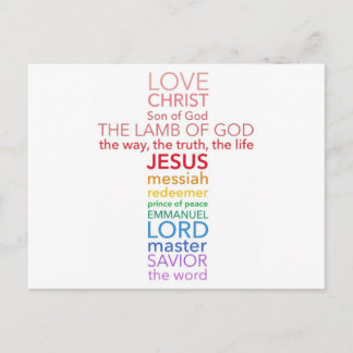 Names of Jesus Cross Postcard