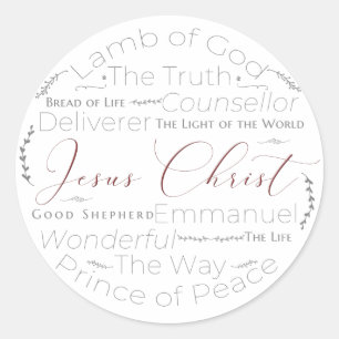 Names of Jesus Script Typography Sticker