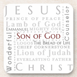 Names of Jesus Typography Coasters