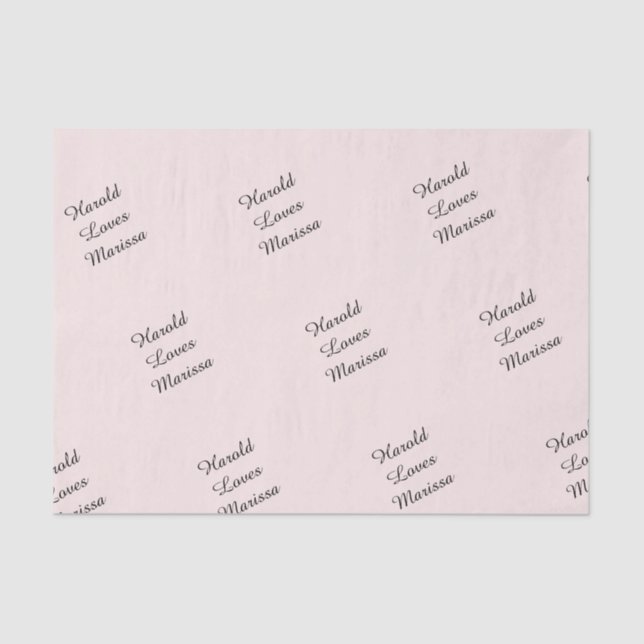 Names of Love Pink Tissue Paper (Front)
