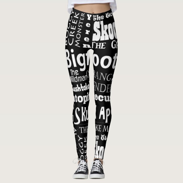 Names of Sasquatch Leggings in Black (Front)