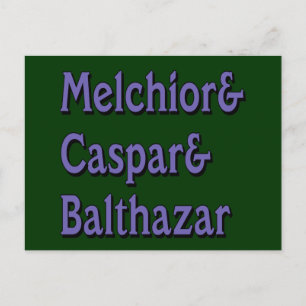Names of the Three Wisemen Holiday Postcard