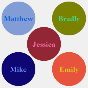 Names on Multiple Colours Clothing