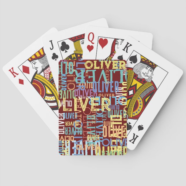 Names Replicated | Pattern Typography  Playing Cards (Back)