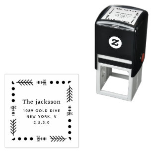 Names Simple Typography Wedding Self-inking Stamp