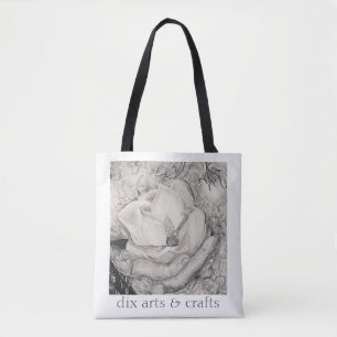 namesake magnolia, flowers, fabric, cotton, & hand tote bag