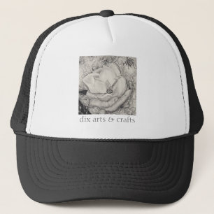 namesake magnolia, flowers, fabric, cotton, & hand trucker hat