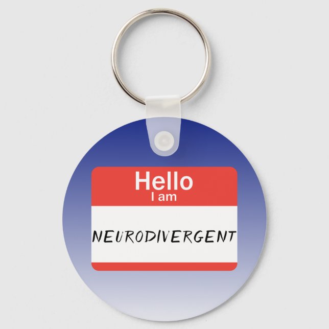 Nametag Neurodivergent Key Ring (Front)