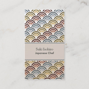 Nami Japanese Asian Weave Pattern Business Card