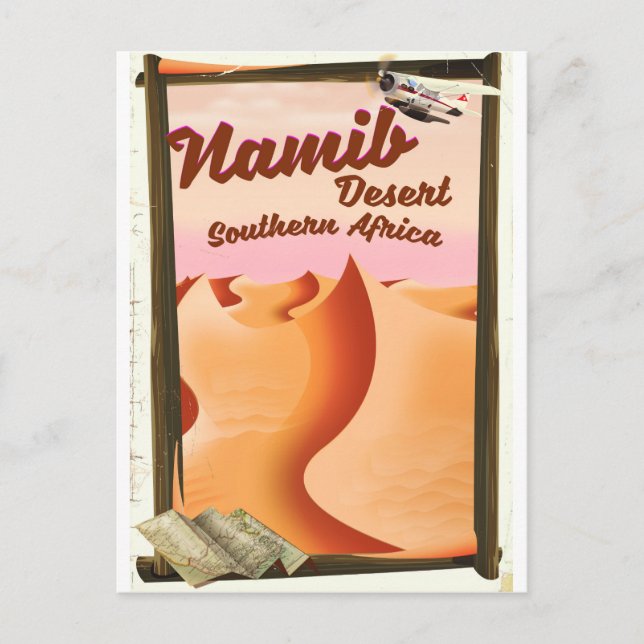 Namib Desert, Southern Africa travel poster Postcard (Front)