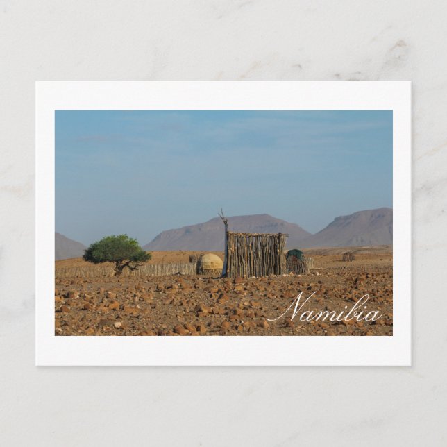 Namibia Africa Himba Settlement Structures Postcard (Front)