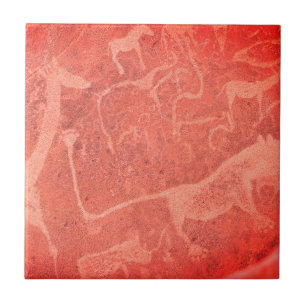 Namibia Africa Namibian Rock Art Painting Ceramic Tile