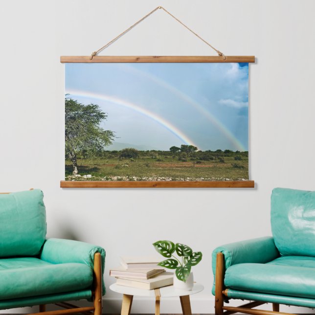 Namibia Double Rainbow Hanging Tapestry (Living Room)