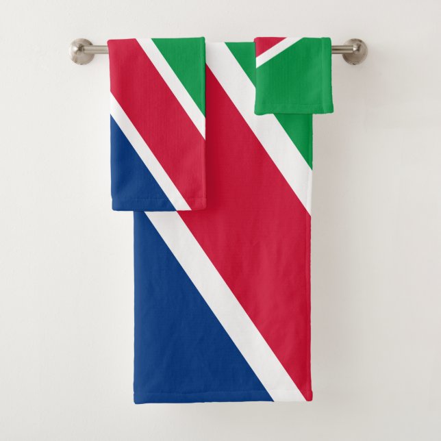 Namibia Flag Bath Towel Set (Insitu)