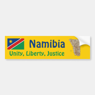 Namibia Flag + Map Bumper Sticker