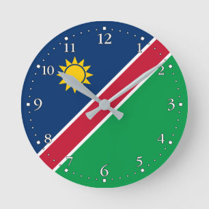 Namibia Flag Round Clock