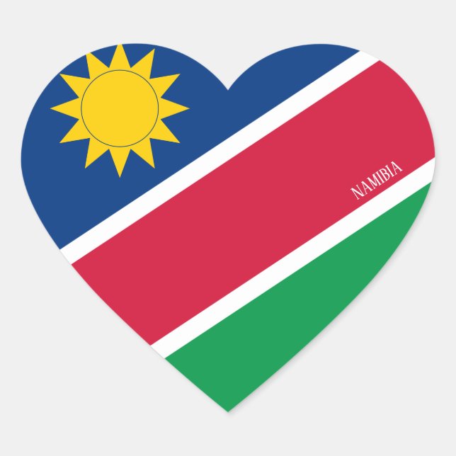 Namibia Flag Splendid Patriotic Heart Sticker (Front)