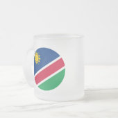 Namibia Flagi Frosted Glass Coffee Mug (Front Left)