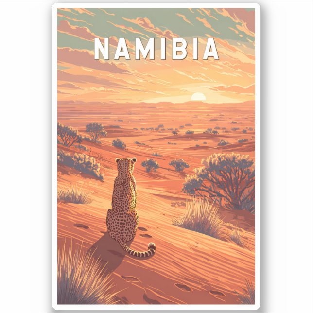 Namibia Illustration Travel Art Vintage (Front)