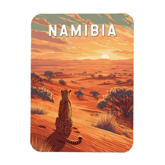 Namibia Illustration Travel Art Vintage Magnet (Vertical)