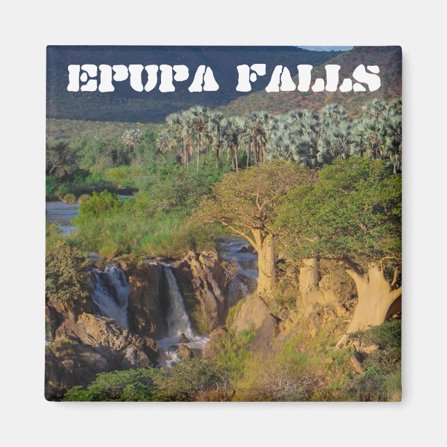 Namibia Kunene River Epupa Falls Landscape Baobabs Magnet (Front)