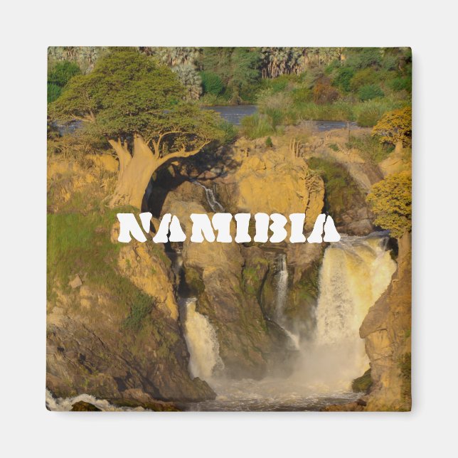 Namibia Kunene River Epupa Falls Landscape Baobabs Magnet (Front)