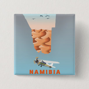 Namibia map 15 cm square badge