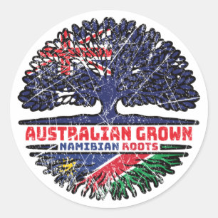 Namibia Namibian Australian Australia Tree Roots Classic Round Sticker