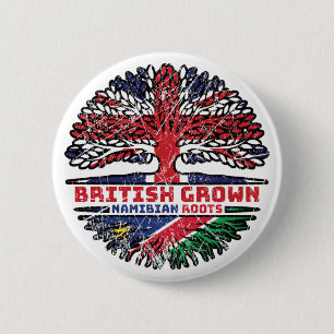 Namibia Namibian British UK Tree Roots Flag 6 Cm Round Badge