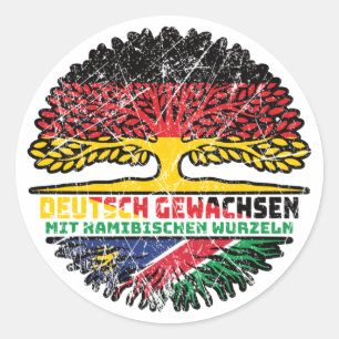Namibia Namibisch Deutsch Deutschland Baum Wurzel Classic Round Sticker