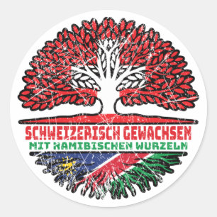 Namibia Namibisch Schweizer Schweiz Baum Wurzel Classic Round Sticker