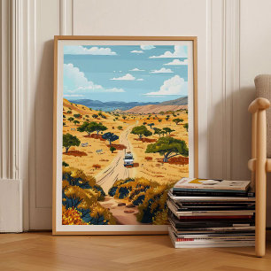 Namibia Print Safari Illustration Namibia Travel 