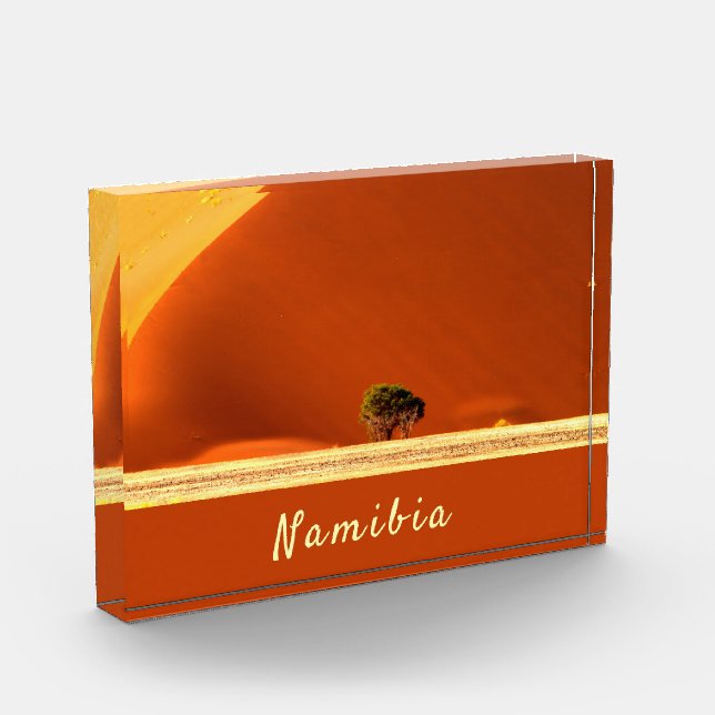 Namibia red dunes of Sossusvlei photo with text Block (Left)