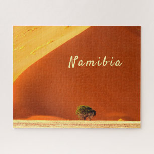 Namibia red dunes of Sossusvlei photo with text Jigsaw Puzzle