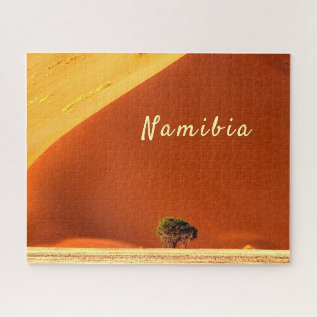 Namibia red dunes of Sossusvlei photo with text Jigsaw Puzzle (Horizontal)