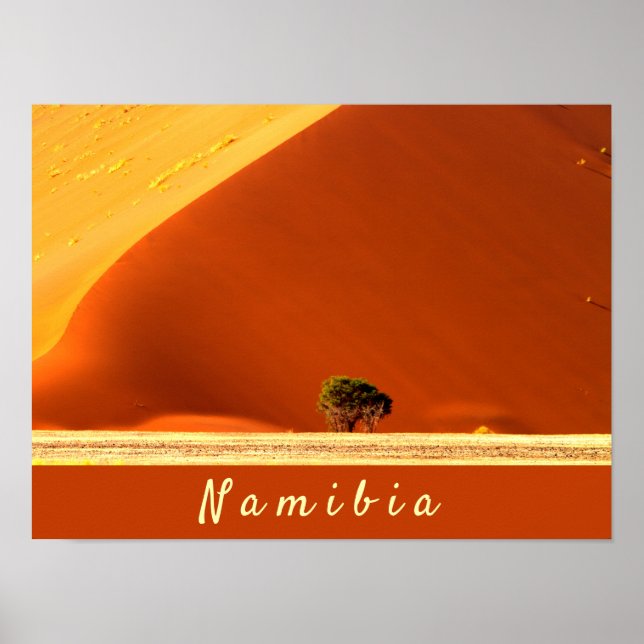 Namibia red dunes of Sossusvlei photo with text Poster (Front)