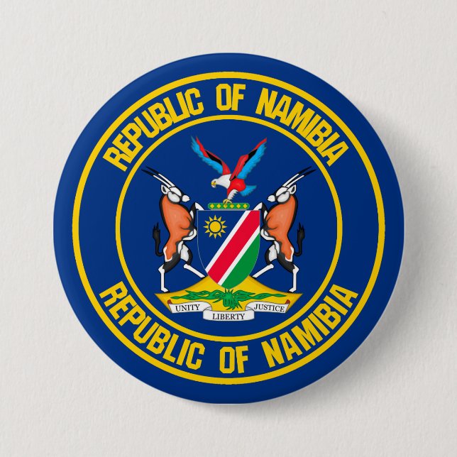 Namibia Round Emblem 7.5 Cm Round Badge (Front)
