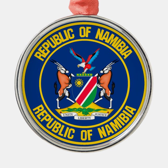 Namibia Round Emblem Metal Ornament (Front)